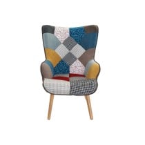 Fauteuil DKD Home Decor 70 x 73 x 100 cm Marron Bois d'hévéa Multicouleur