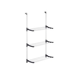 Séchoir Pliable Kipit 17018 Noir Argenté Métal Plastique 65,5 x 29 x 129 cm Portes (12 Unités)