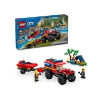 Playset Lego 60412 4x4 Fire Engine with Rescue Boat