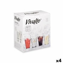 Set of glasses Vivalto S12176/BHA Transparent Glass 260 ml 370 ml (4 Units)