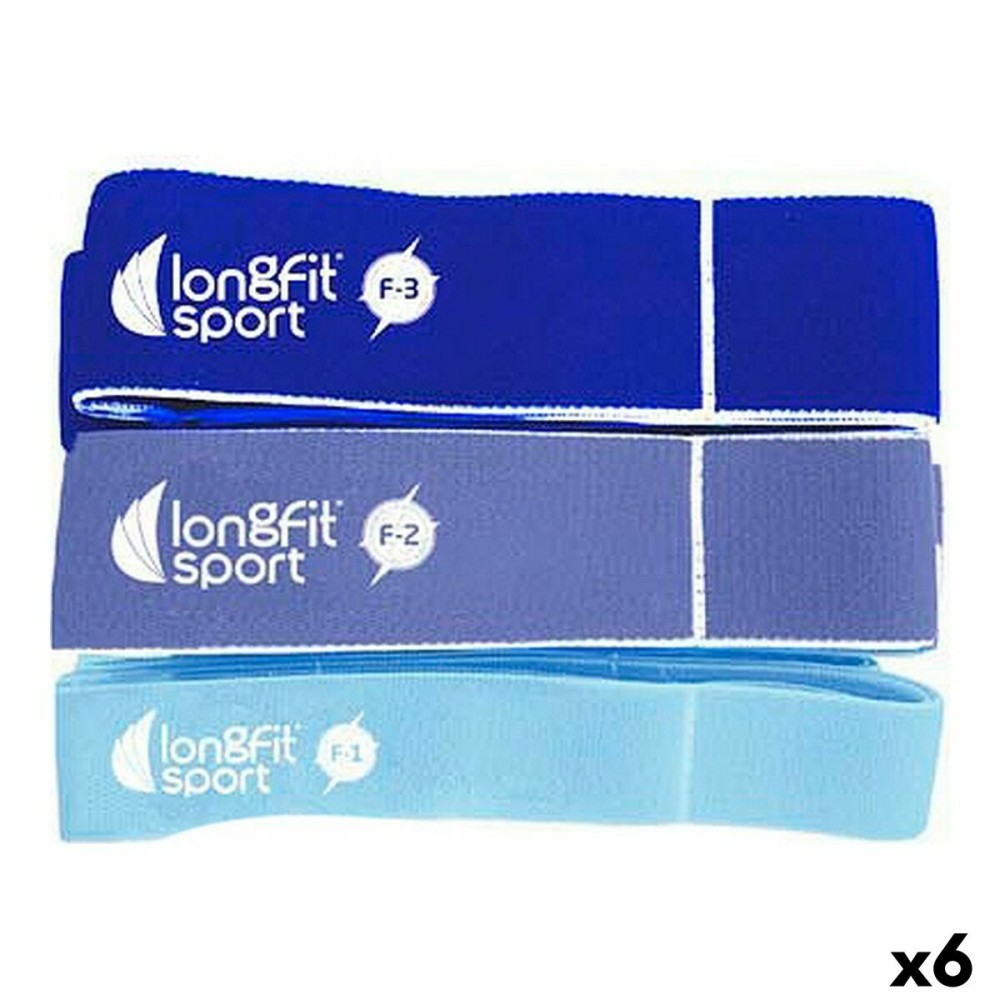 Bandes de résistance élastiques LongFit Sport   Bleu 3 Pièces (6 Unités)