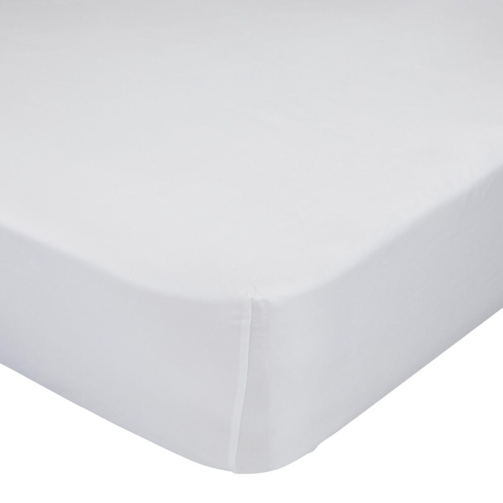 Fitted bottom sheet HappyFriday Basic White 105 x 200 x 32 cm