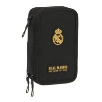 Triple Pencil Case Real Madrid C.F. Black 12.5 x 19.5 x 5.5 cm (36 Pieces)