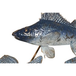 Décoration murale Home ESPRIT Bleu Doré méditerranéen Poissons 118 x 6,5 x 58 cm