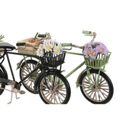 Deko-Figur Home ESPRIT Schwarz Minze Fahrrad Vintage 24 x 9 x 13 cm (2 Stück)