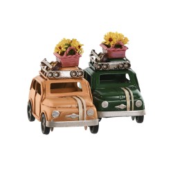 Decorative Figure Home ESPRIT Orange Car Vintage 10 x 5 x 7 cm (2 Units)