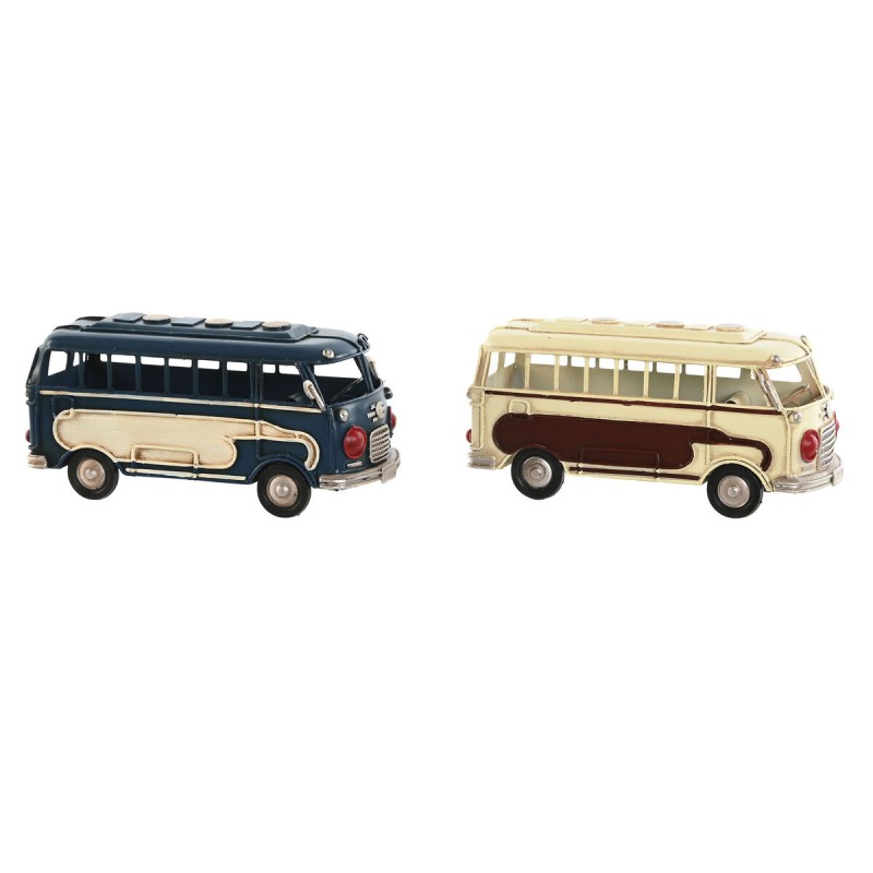 Deko-Figur Home ESPRIT Blau Weiß Bus Vintage 17 x 7 x 8 cm (2 Stück)