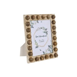 Cadre photo Home ESPRIT Blanc Marron Verre Bois de manguier 21 x 3 x 26 cm