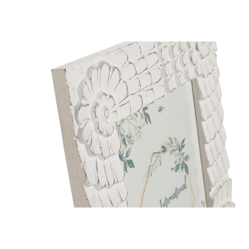 Cadre photo Home ESPRIT Blanc Verre Bois MDF 37 x 1,5 x 37 cm