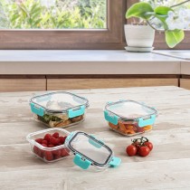 Lunchbox hermetisch Quid Purity karriert 310 ml Durchsichtig Glas (12 Stück)