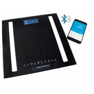 Digital Bathroom Scales Esperanza EBS016K Black Glass Tempered Glass Tempered glass 180 kg (1 Piece)