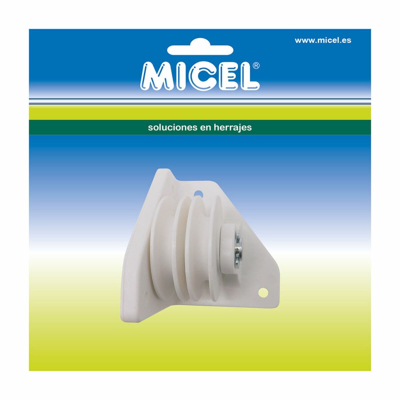 Poulie de pergola Micel TLD20 Nylon 7,3 x 7,3 x 8 cm latérale Blanc