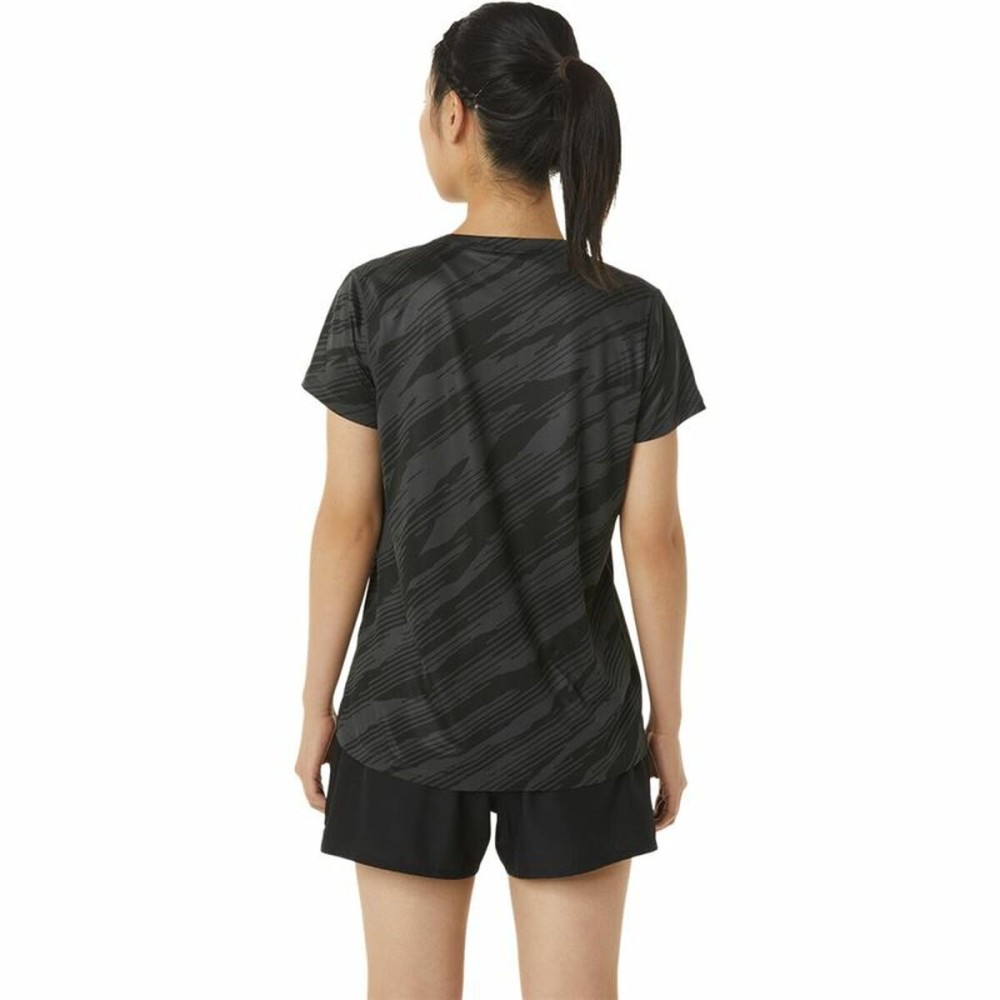 Women’s Short Sleeve T-Shirt Asics Core All Over Print Black Lady