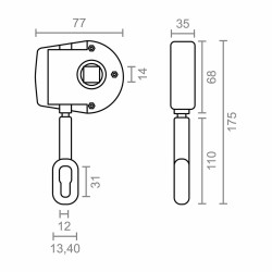 Mechanismus für einrollbares Sonnensegel Micel TLD05 Weiß 7,7 x 3,5 x 17,5 cm Handbuch 1:11