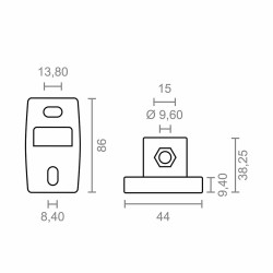 Halterung für Sonnensegel Micel TLD02 Weiß 4,4 x 3,82 x 8,6 cm Wand 2 Stücke