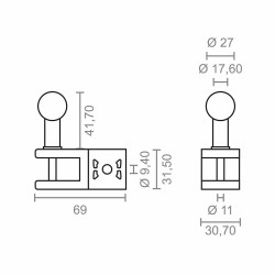 Awning bracket Micel TLD01 White 6,9 x 3,07 x 7,32 cm Handrail 2 Pieces