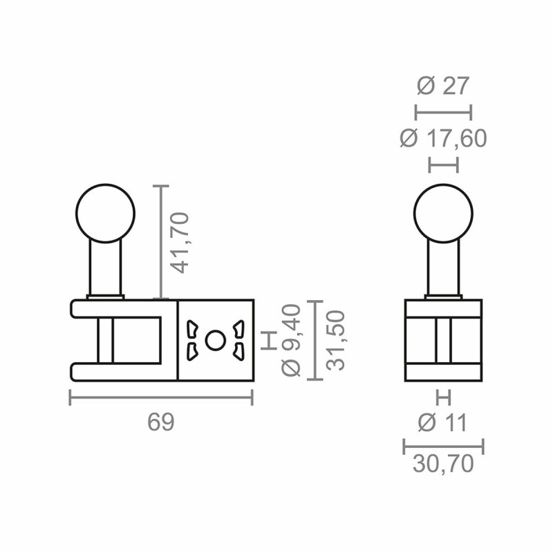 Awning bracket Micel TLD01 White 6,9 x 3,07 x 7,32 cm Handrail 2 Pieces