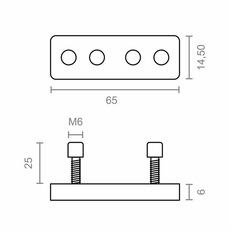 Joining Plate Micel TLD25 65 x 14,5 x 6 mm Awning Inferior