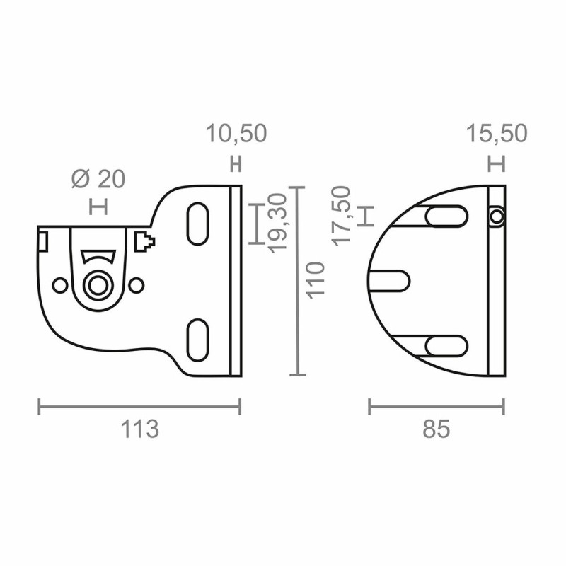 Halterung für Sonnensegel Micel TLD03 Weiß 11,3 x 8,5 x 11 cm Achse 2 Stücke