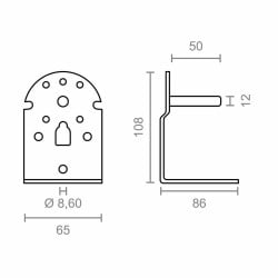 Support de store Micel TLD08 Blanc 6,5 x 8,6 x 10,8 cm Axe 2 Pièces