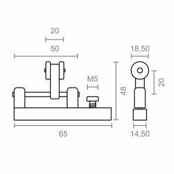 Seilrolle für Pergola Micel TLD21 Nylon 65 x 18,5 x 48 mm Rutsche Weiß