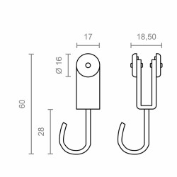 Pergola pulley Micel TLD17 Stainless steel 18,5 x 17 x 60 mm Exterior 2 Units