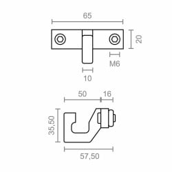 Haken für Sonnensegel Micel TLD11 Weiß 65 x 57,5 x 35,5 mm