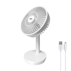 Tischventilator EDM Weiß 4 W 16,5 x 18,5 cm Aufladbar USB