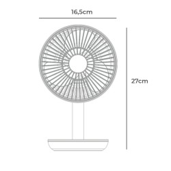 Ventilateur de Bureau EDM Blanc 4 W 16,5 x 18,5 cm Rechargeable USB