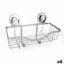 Support Organisateur pour Baignoire Confortime Chromed Aluminium Argenté 30 x 13,5 x 15 cm (6 Unités)