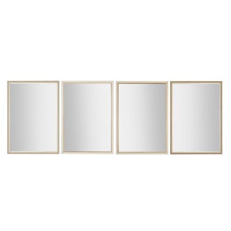 Miroir mural Home ESPRIT Blanc Marron Beige Gris 66 x 2 x 92 cm 70 x 2 x 97 cm (4 Unités)