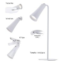 Desk lamp Activejet AJE-IDA 4in1 White 80 Metal Plastic 150 Lm 5 W