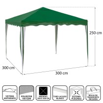 Pergola Polyester Acier 300 x 300 x 250 cm