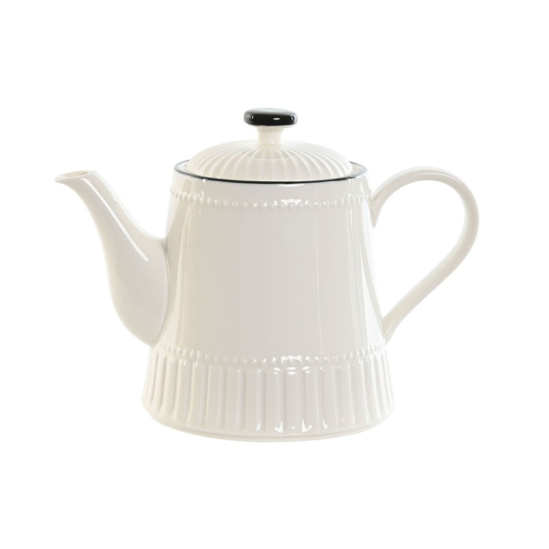 Théière Home ESPRIT Blanc Noir Porcelaine 1 L