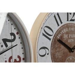 Horloge Murale Home ESPRIT Blanc Verre Bois MDF 40 x 4,5 x 40 cm (2 Unités)