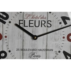 Wanduhr Home ESPRIT Weiß Kristall Holz MDF 40 x 4,5 x 40 cm (2 Stück)