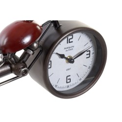 Table clock Home ESPRIT Red Metal Crystal MDF Wood Motorbike Vintage 32,5 x 10 x 18 cm