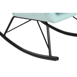 Rocking Chair Home ESPRIT Black Sky blue Polyester Metal 68 x 90 x 92 cm