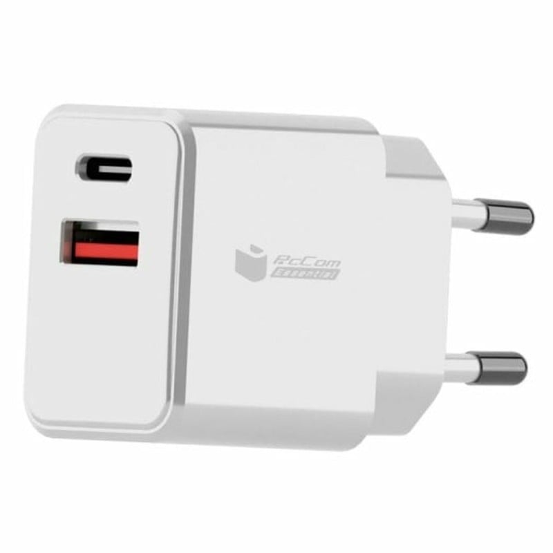 Wandladegerät PcCom Essential Weiß 20 W USB USB-C