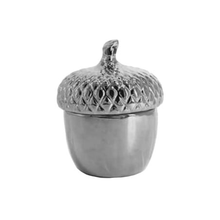 Decorative box Romimex Silver Ceramic Acorn 11 x 17 x 11 cm