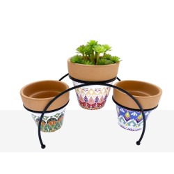 Sous-pot Romimex Multicouleur Métal Céramique 27 x 17 x 12 cm