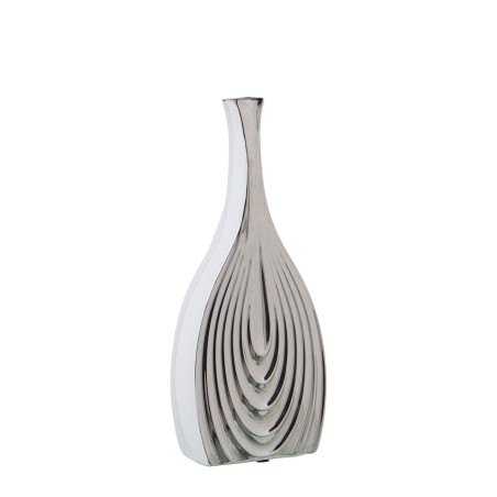 Vase Alexandra House Living Blanc Argenté Céramique 7 x 15 x 33 cm