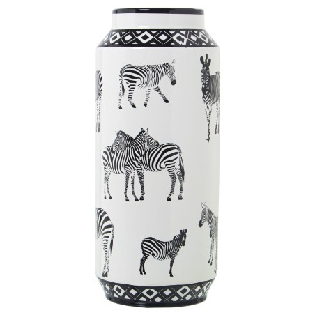 Vase Alexandra House Living White Ceramic Zebra 18 x 18 x 36 cm