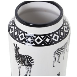 Vase Alexandra House Living White Ceramic Zebra 18 x 18 x 36 cm