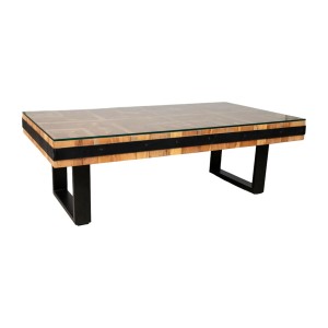 Table Romimex Noir Naturel Bois Recyclé 130 x 43 x 70 cm