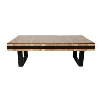 Table Romimex Noir Naturel Bois Recyclé 130 x 43 x 70 cm