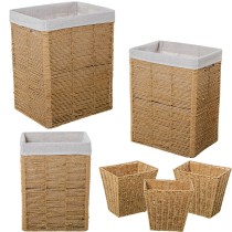 Set of Baskets Alexandra House Living 03852 Brown Wood Rattan Natural Fibre (6 Units)