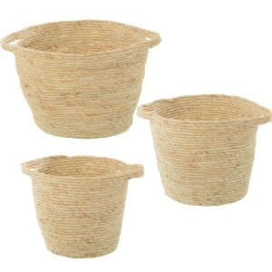 Korbsatz Alexandra House Living 03768 Braun korb Rattan Naturfaser (3 Stück)