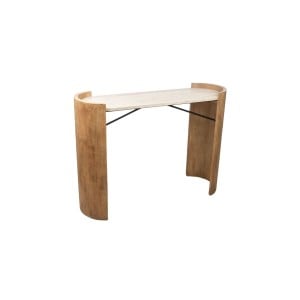 Console Romimex White Brown Beige Wood Marble MDF Wood 111 x 83 x 37 cm