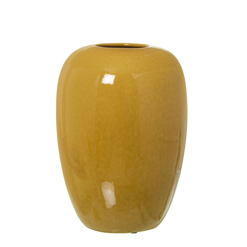 Vase Alexandra House Living Mustard Ceramic Shiny 16 x 16 x 27 cm